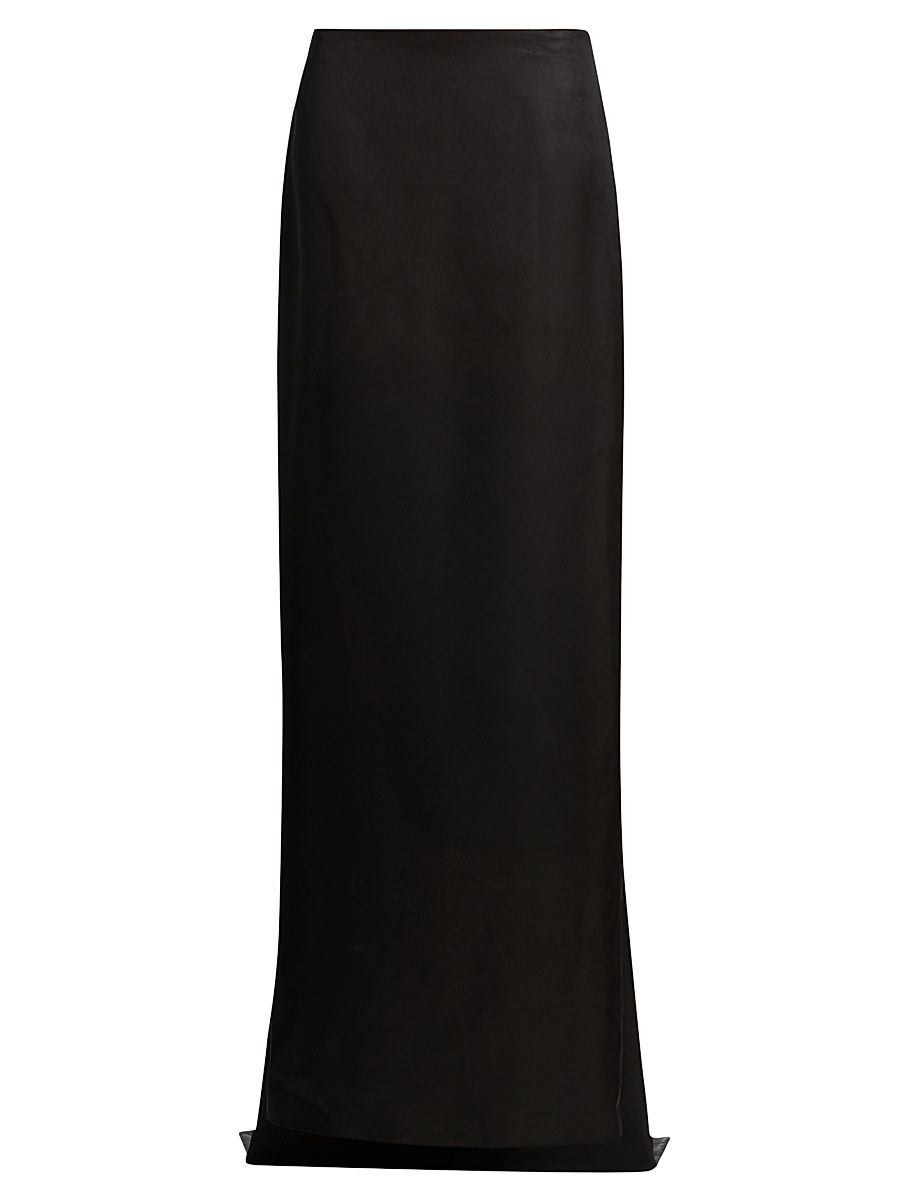Women's The Monroe High-Low Satin Maxi Skirt - Black - Size 8