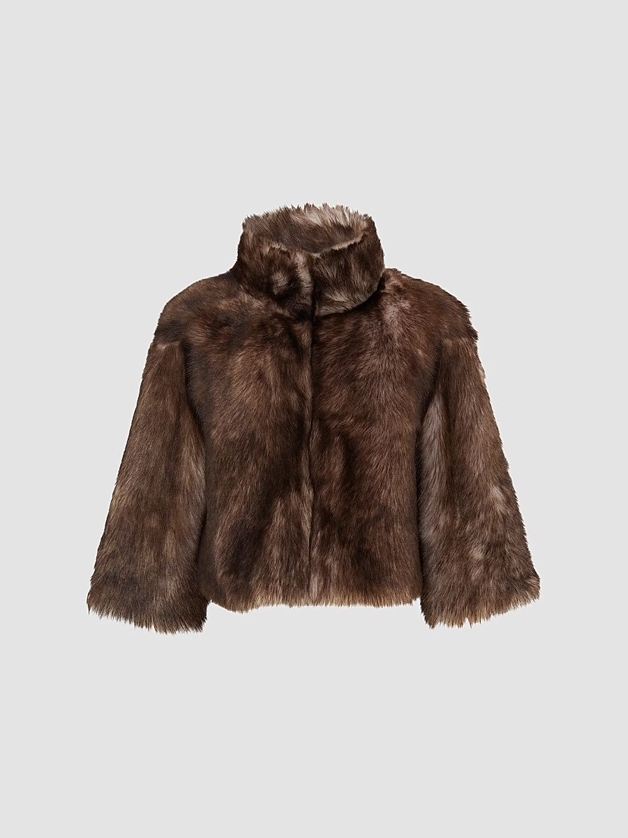 Gorski Women's Select Shearling Lamb Bolero Coat - Brown - Size Small