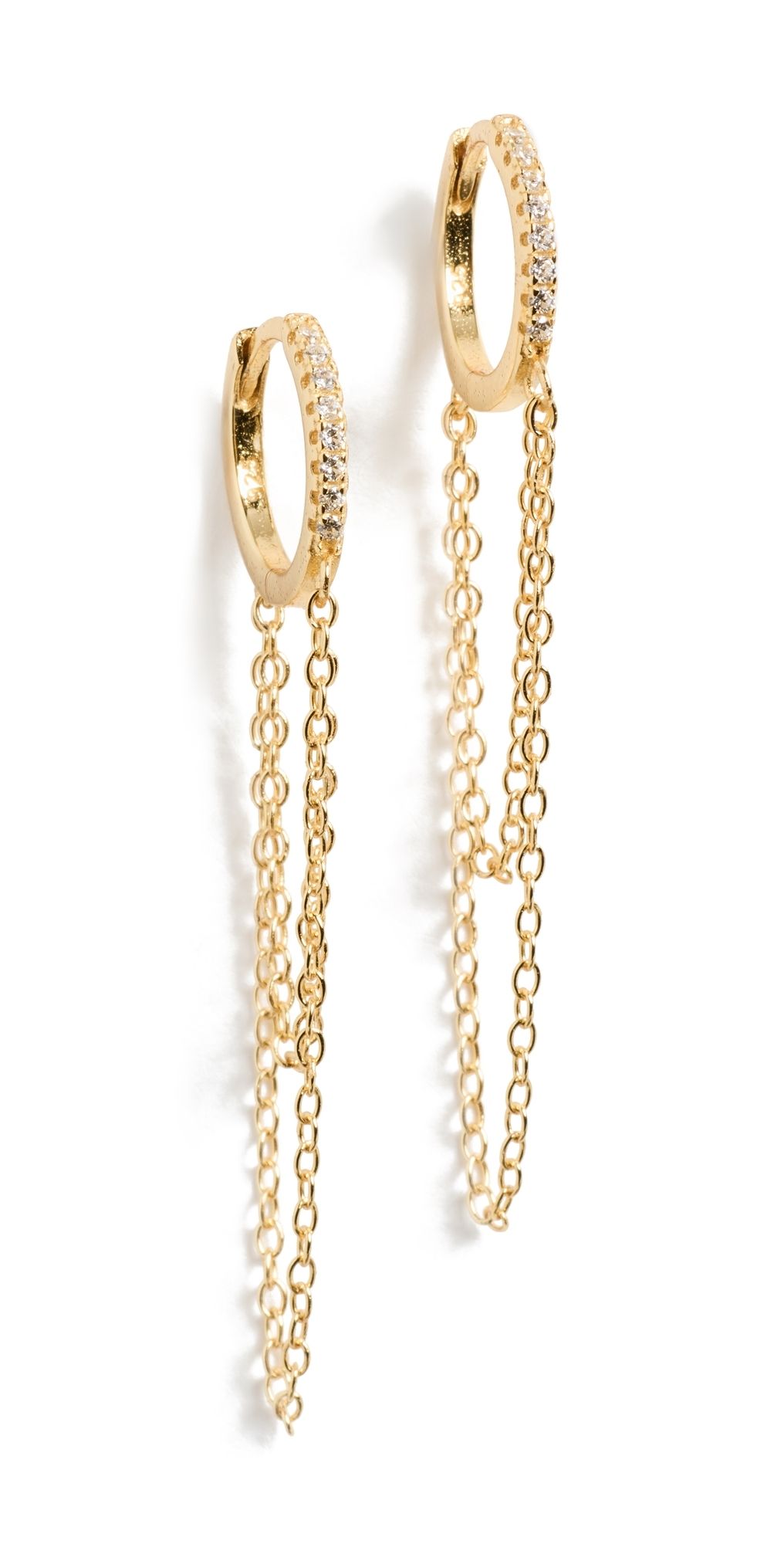 SHASHI Pave Chain Huggies Gold One Size