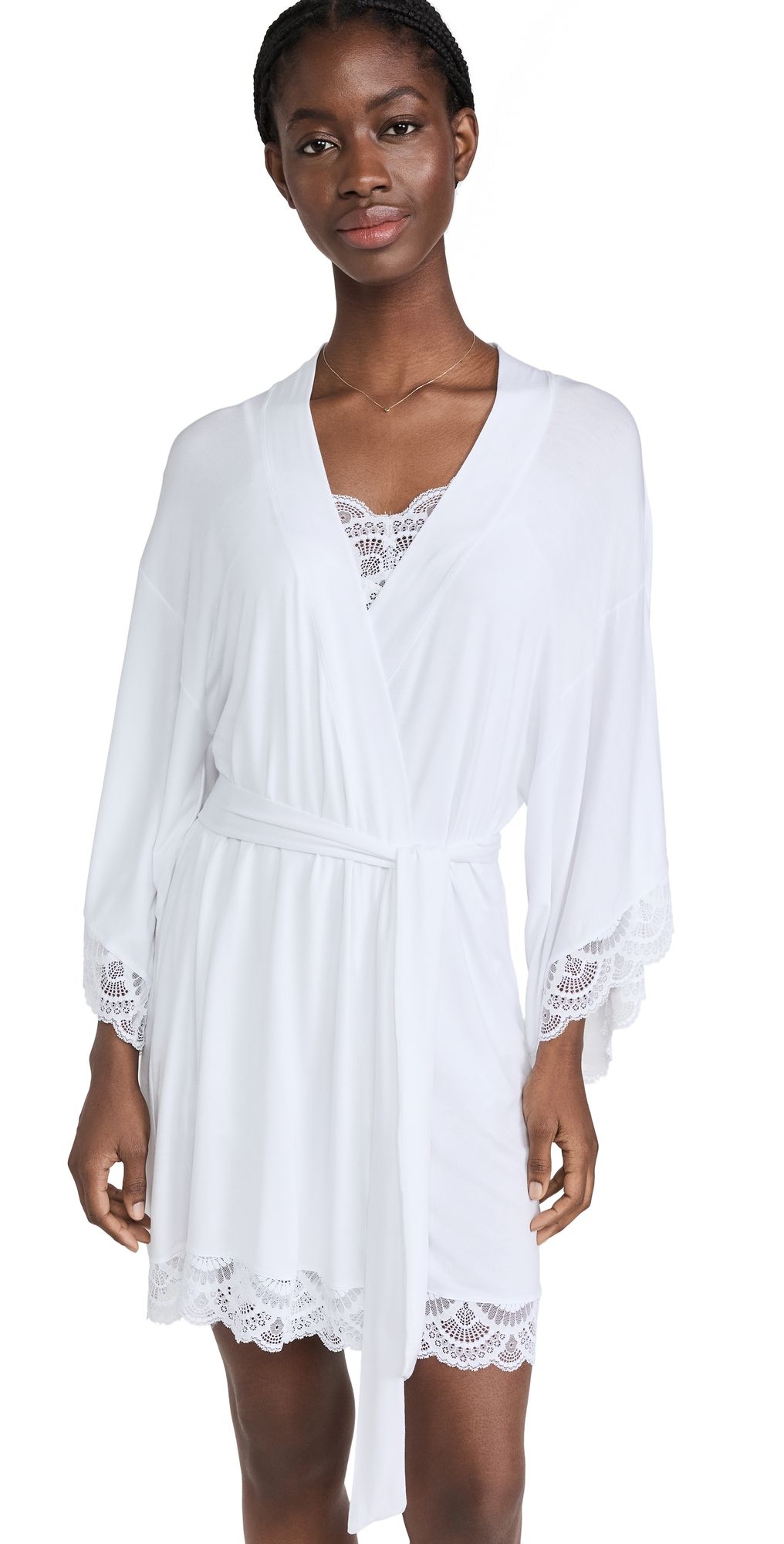 Eberjey Mariana The Mademoiselle Kimono Robe White S