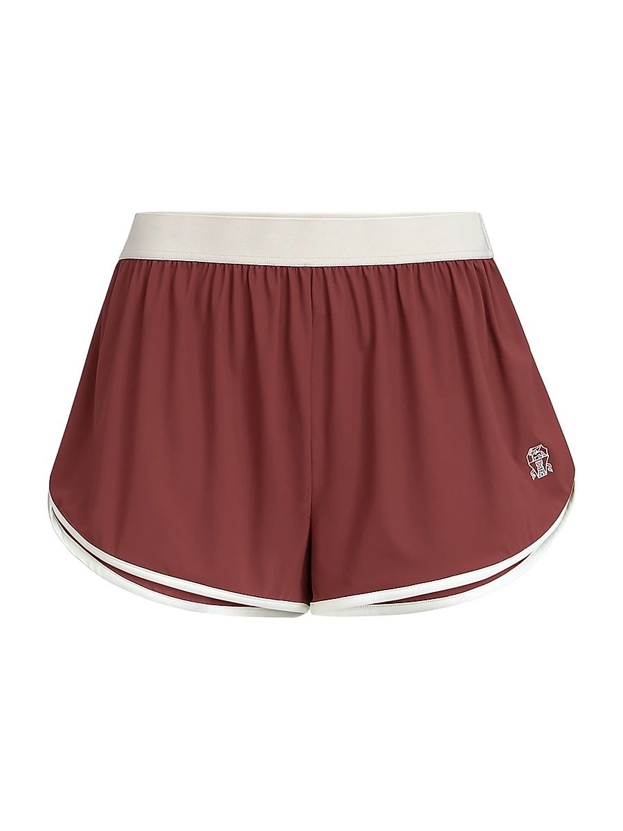 Women's Techno Jersey Shorts with Logo - Red - Size XS