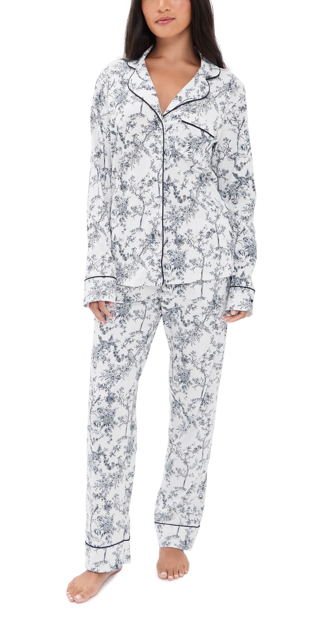 Petite Plume Pima Pajamas Set White S
