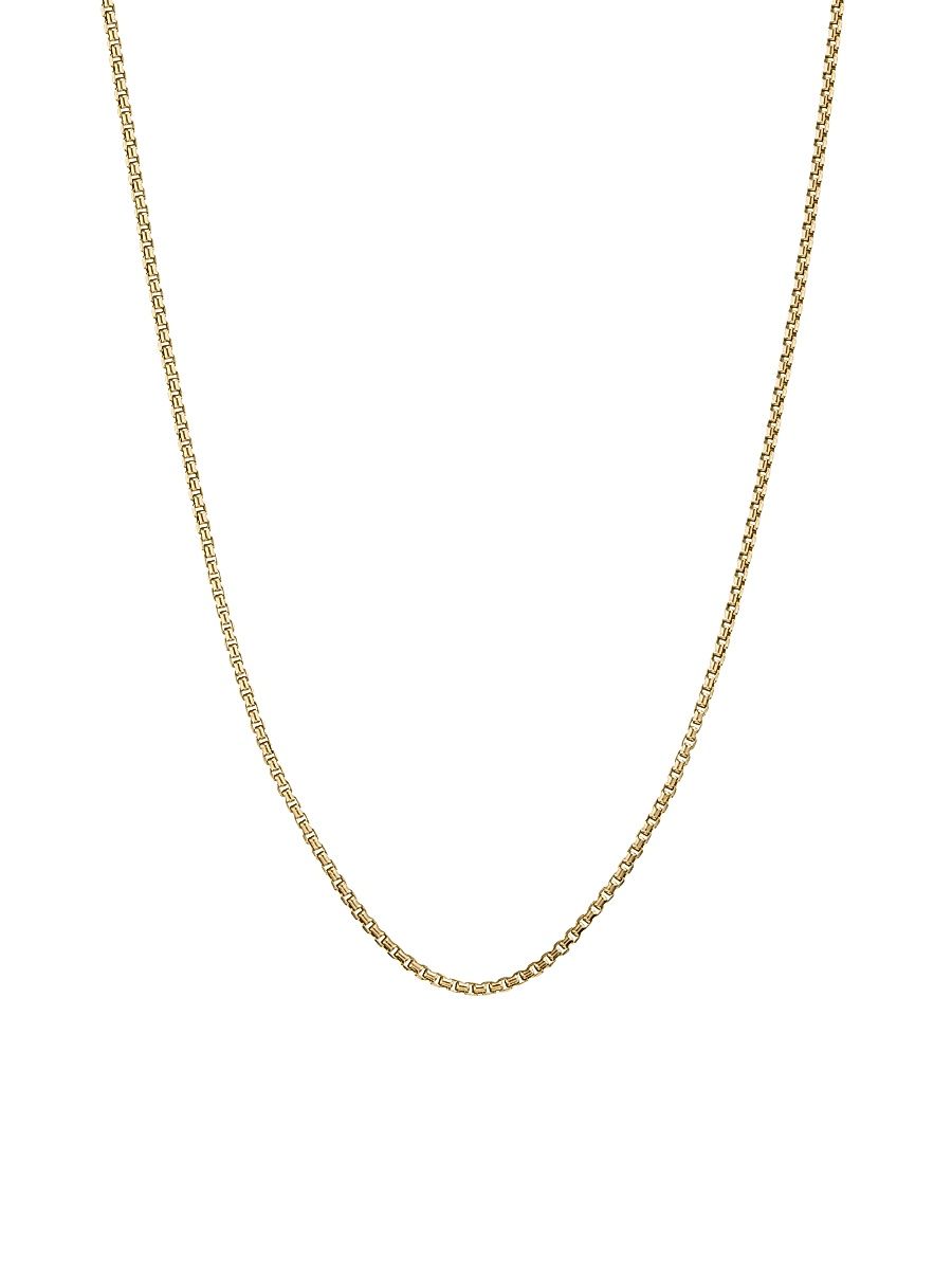Women's Box Chain Necklace in 18K Yellow Gold, 1.25mm - Gold - Size 21