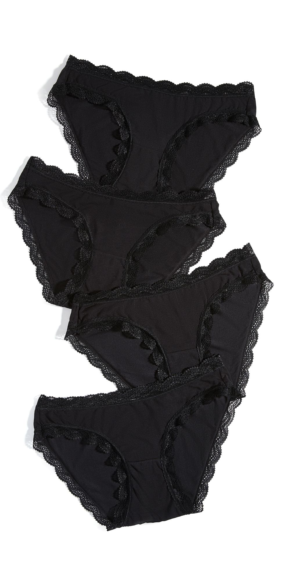 Stripe & Stare Bikini Briefs 4 Pack Black/Black/Black/Black 3X