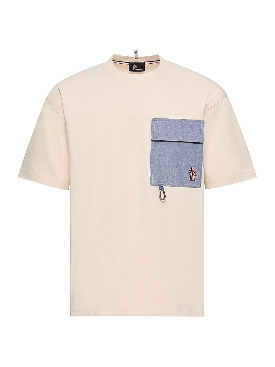 Men's Crew Neck T-Shirt in Cotton Blend - White Ivory - Size XL