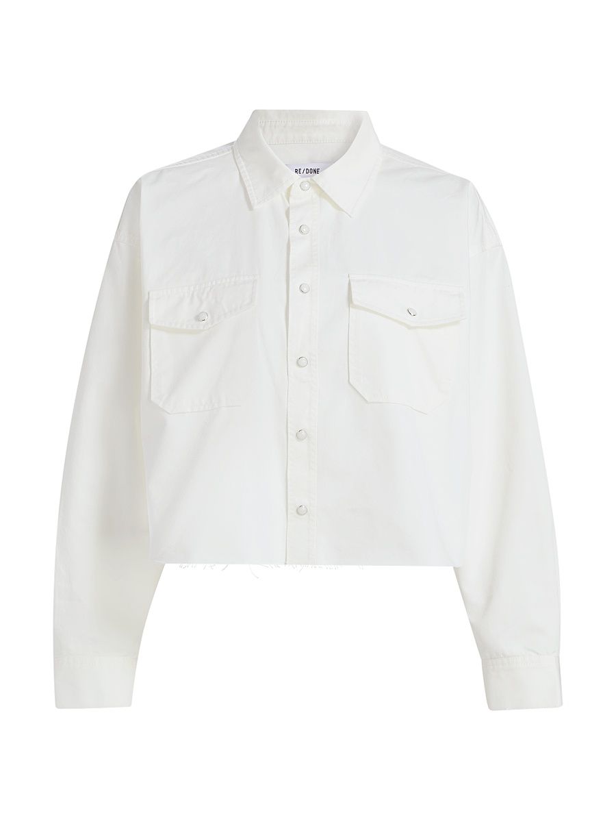 Women's Camper Crop Shirt - Blanco - Size Large