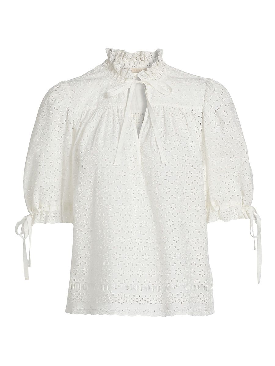 Women's Aloutte Eyelet Cotton Top - Pristine - Size 12