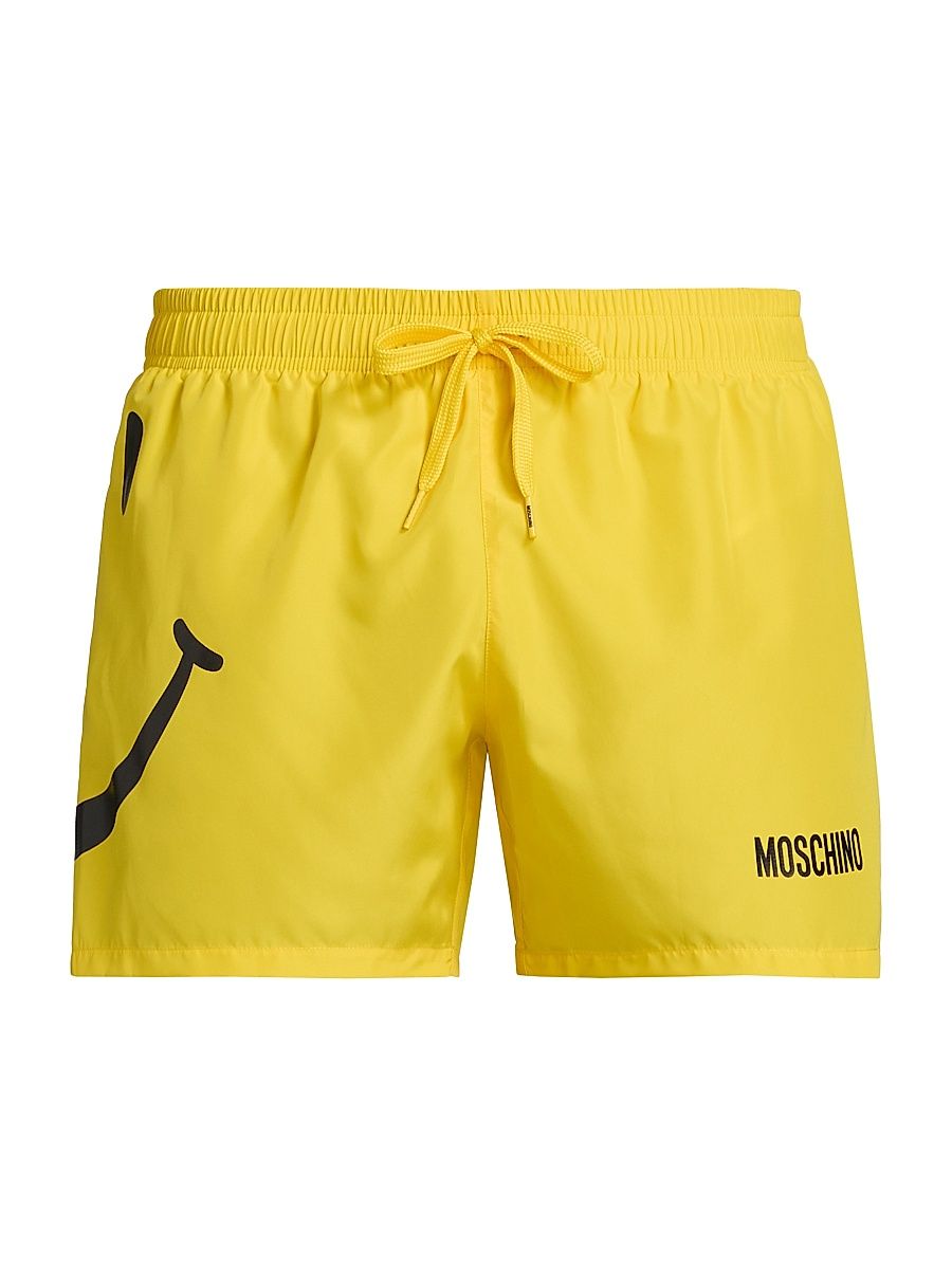 Men's Smiley Face Swim Shorts - Yellow - Size 46