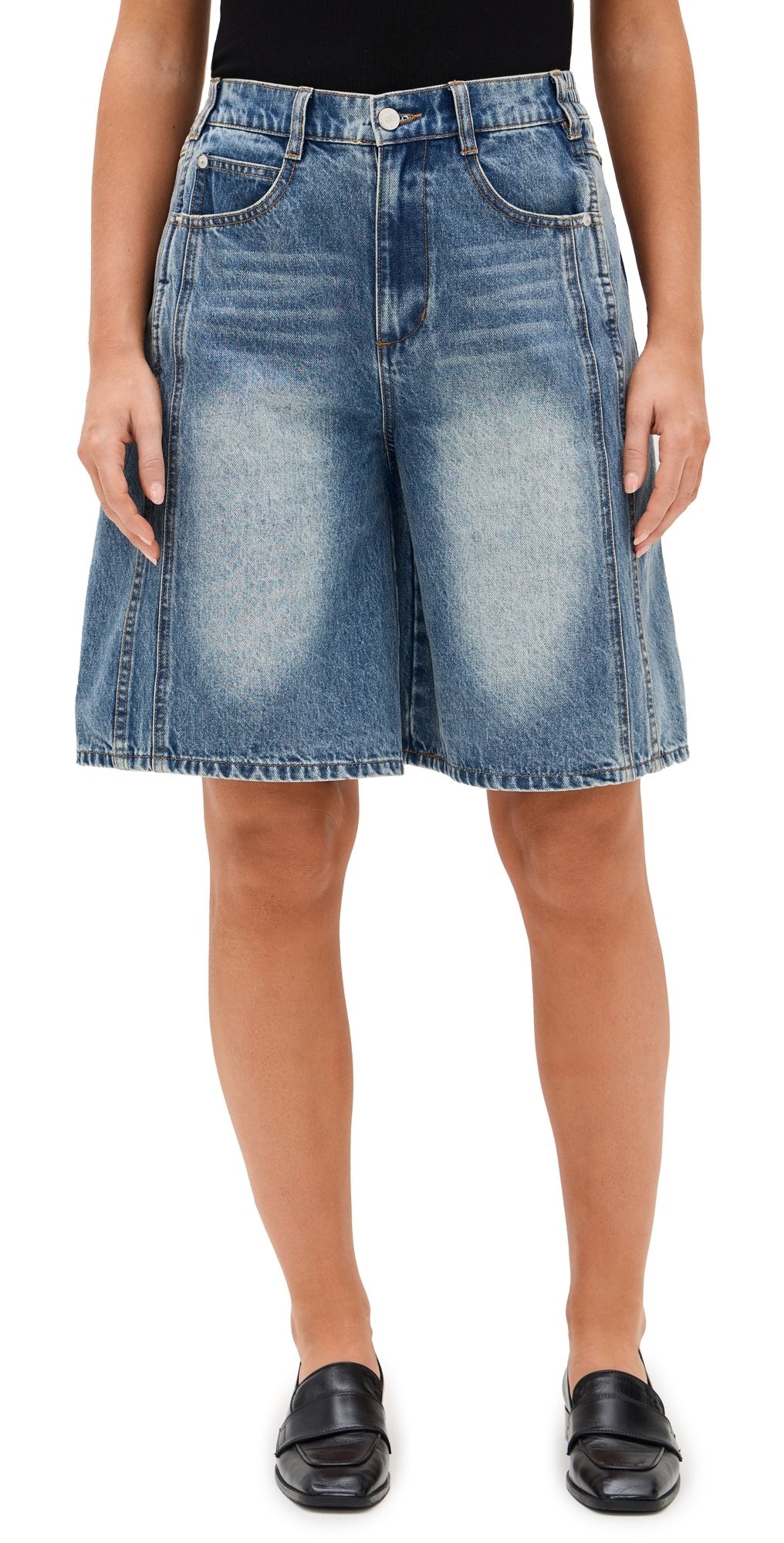 Sea Spencer Mended Denim Bermuda Shorts Blue 4
