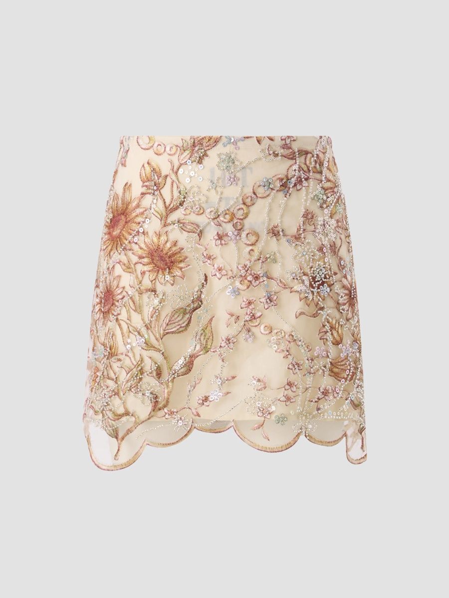 Girl's Little Girl's & Girl's Golden Hour Starla Sequin Embroidery Mini Skirt - Multi - Size 13