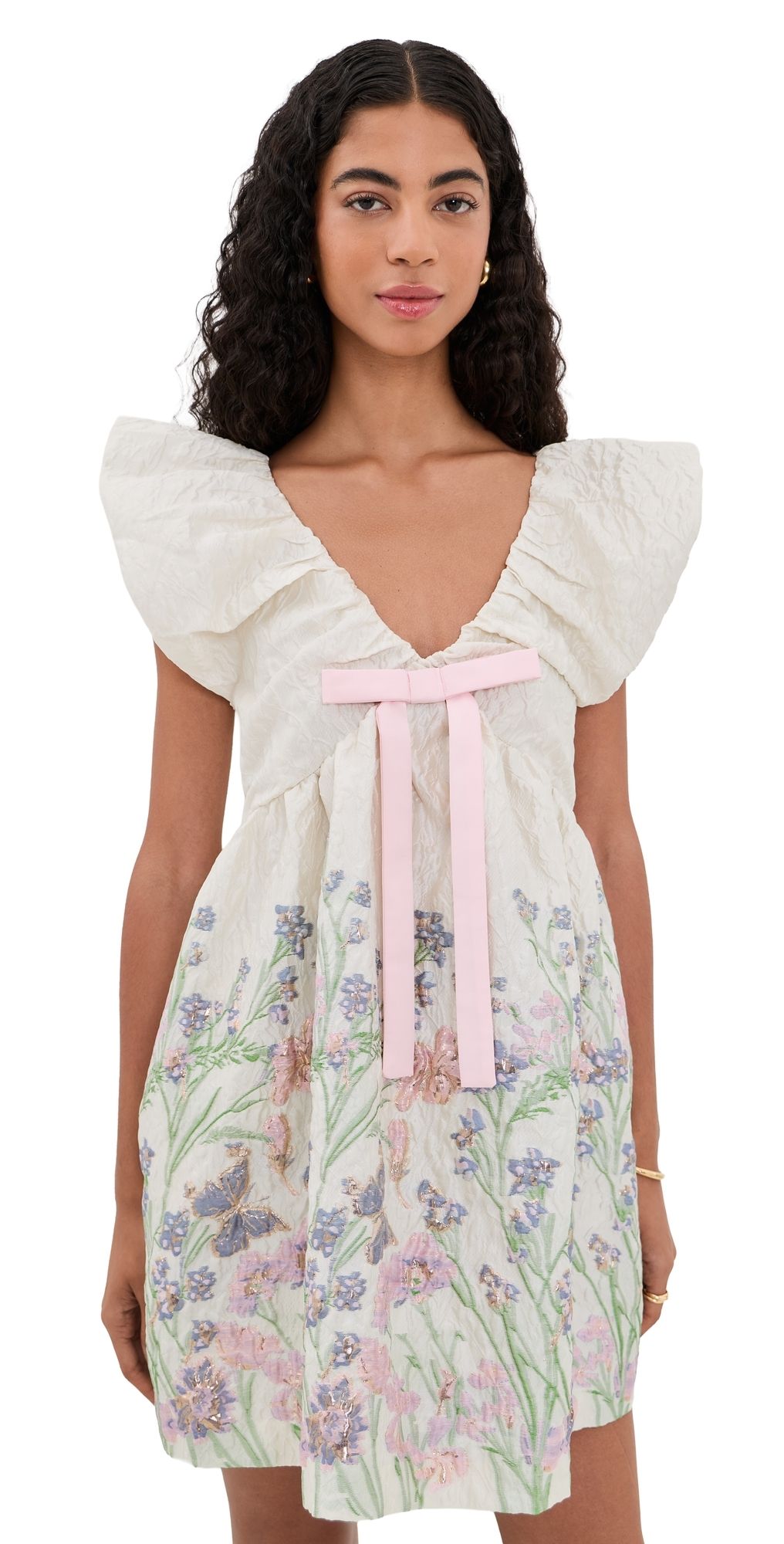 endless rose Jacquard Mini Dress Cream Multi S