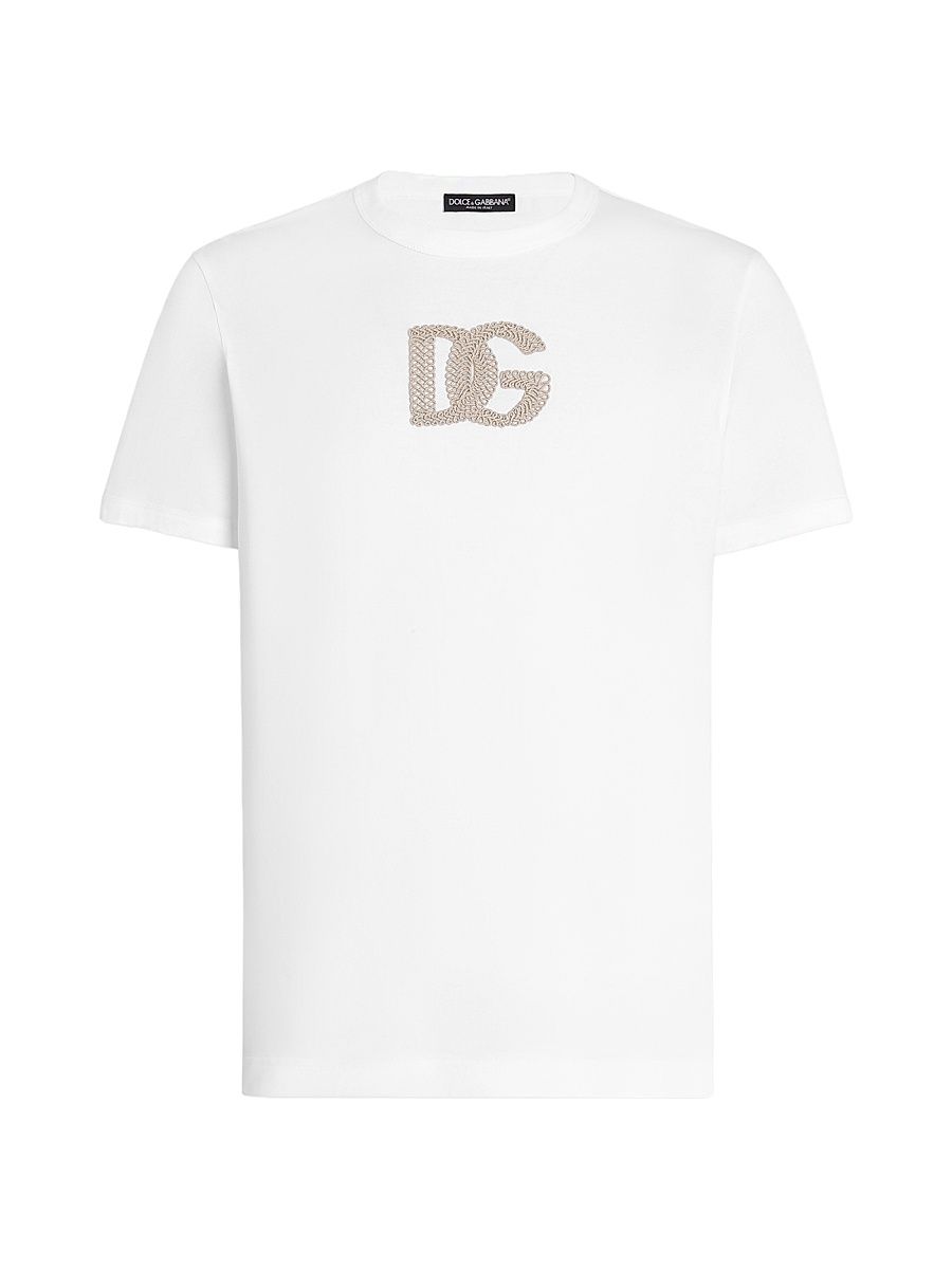 Men's Logo-Appliqué Cotton T-Shirt - Bianco Ottico - Size 46