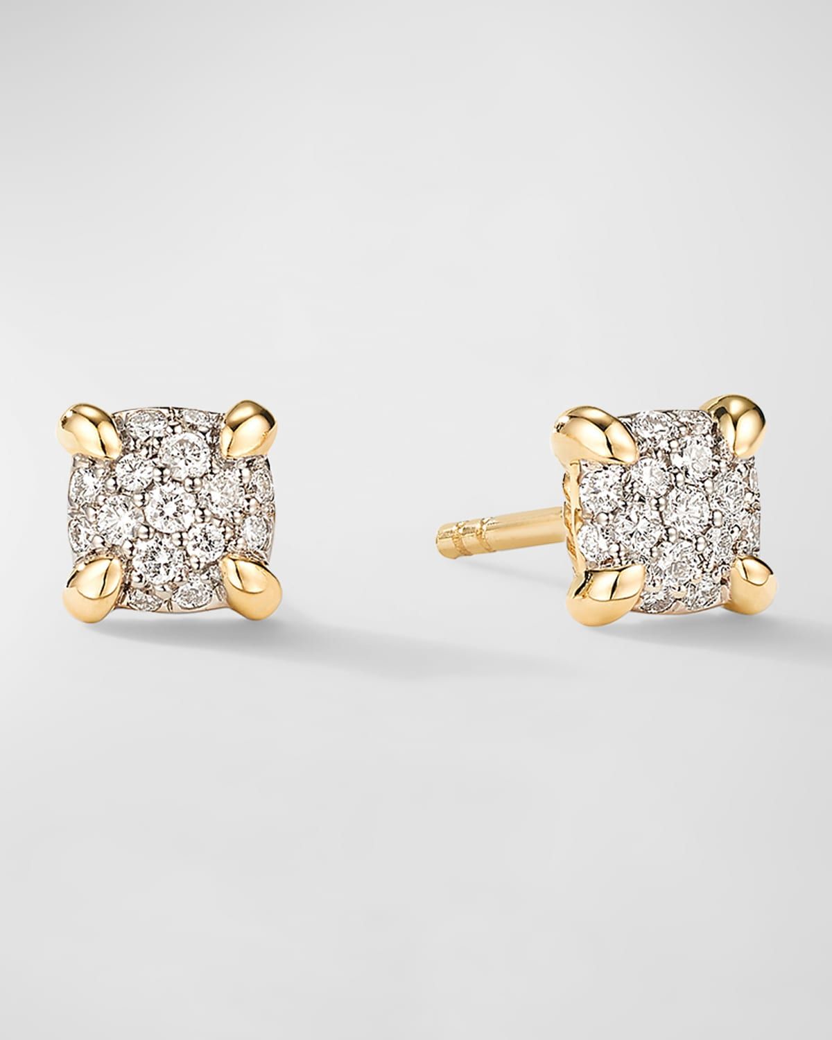 Petite Chatelaine Stud Earrings with Diamonds in 18K Gold, 5mm
