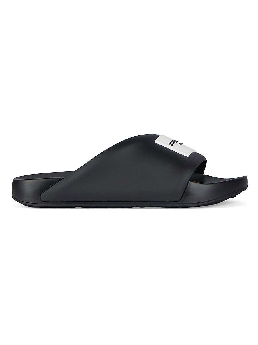 Women's Label Flat Mules in Rubber - Black - Size 5