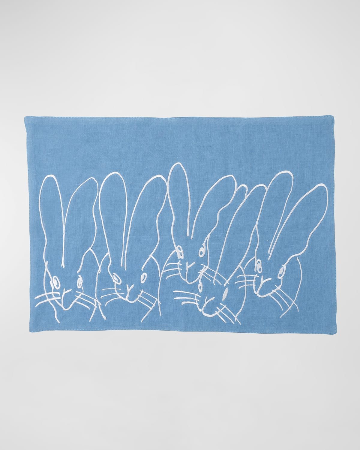 Band of Bunnies Embroidered Linen Placemat