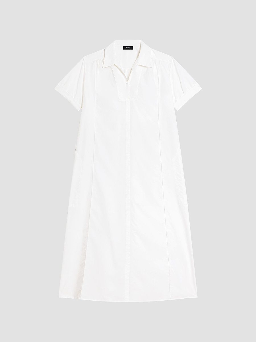 Women's Cotton-Blend Shift Maxi Dress - White - Size XS