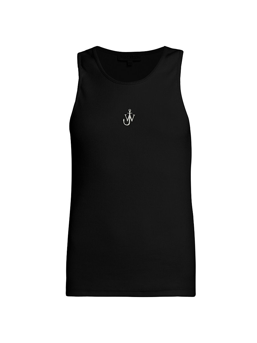 Women's Embroidered Anchor Tank - Black - Size Large