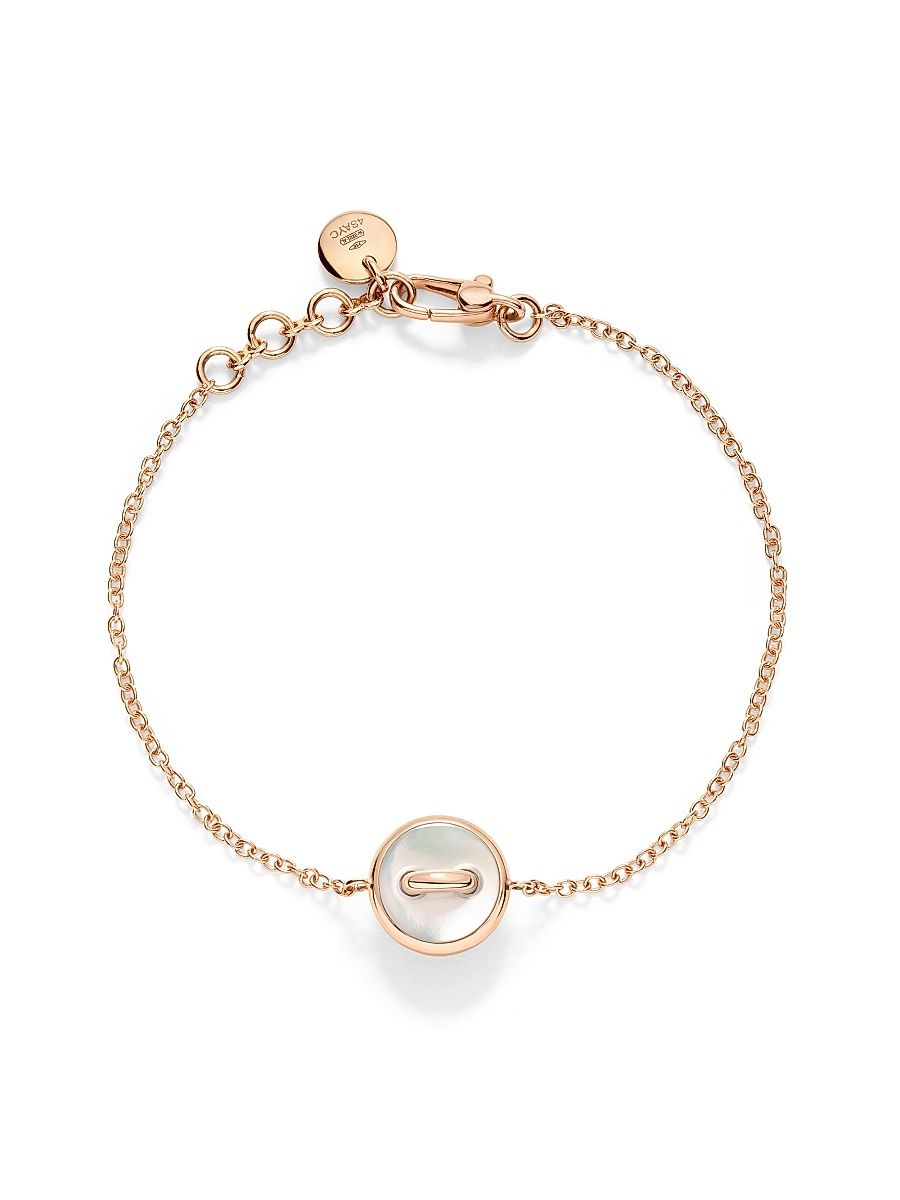 Women's Pom Pom Dot 18K Rose Gold, Mother-Of-Pearl & 0.03 TCW Diamond Button Bracelet - Rose Gold