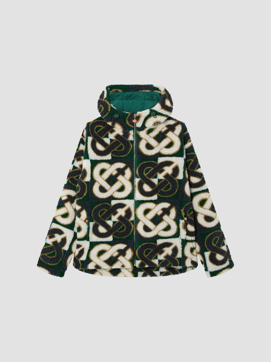 Casablanca Men's Monogram Logo Sherpa Jacket - Multi - Size XXL