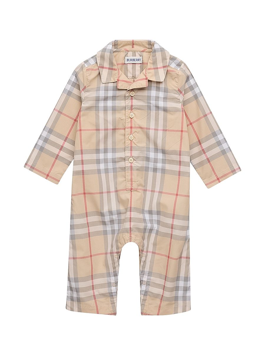 Baby Boy's Andreas Cotton Check Coveralls - Beige - Size 18 Months