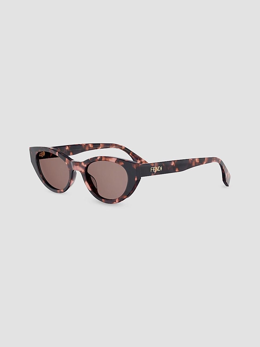 Women's Lettering 51MM Cat-Eye Sunglasses - Red Brown