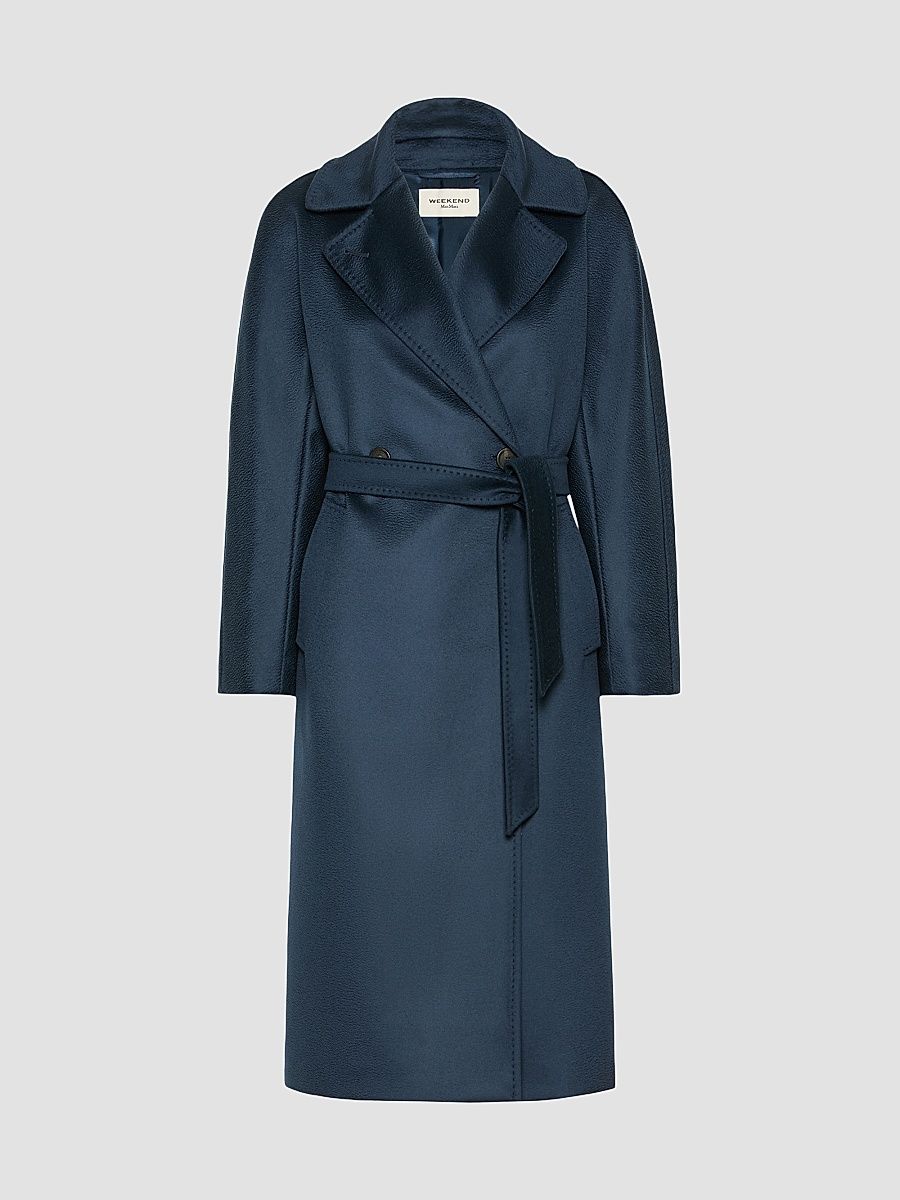 Women's Double Breasted Wool Coat - Ultramarine - Size 16