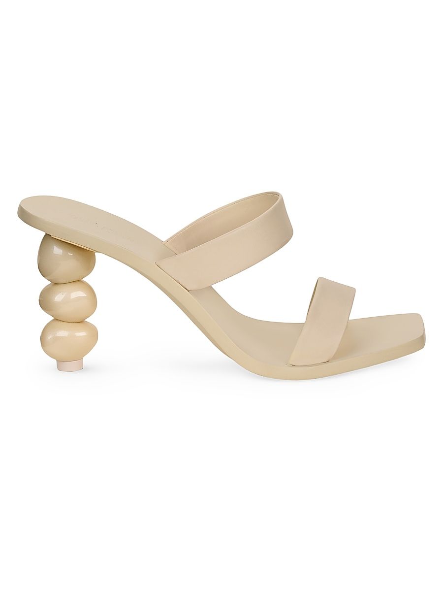 Women's Meta Leather Sandals - Off White - Size 11