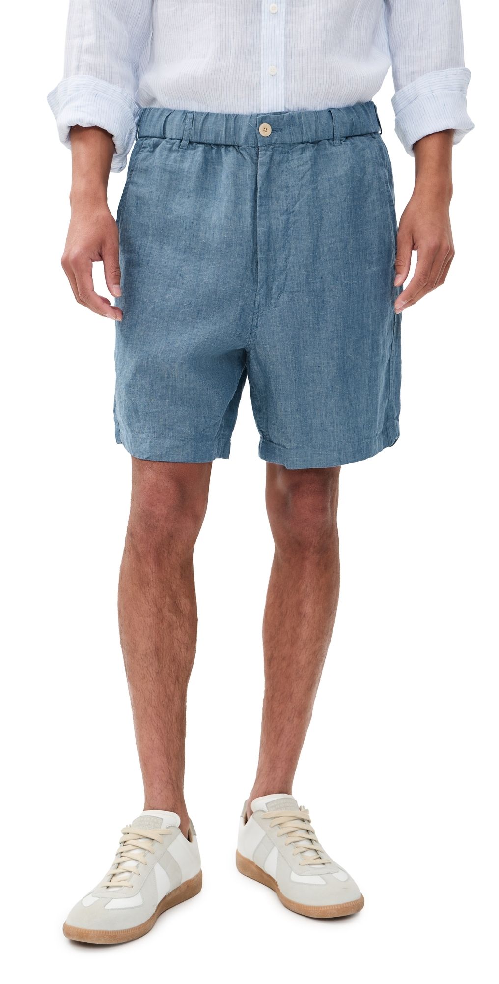 Madewell Linen Pull On Shorts Light Chambray M