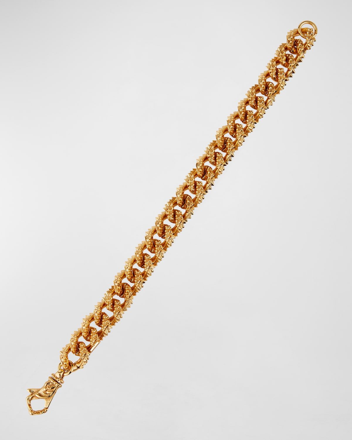 Men & apos;s Spiky Curb Chain Bracelet, Golden