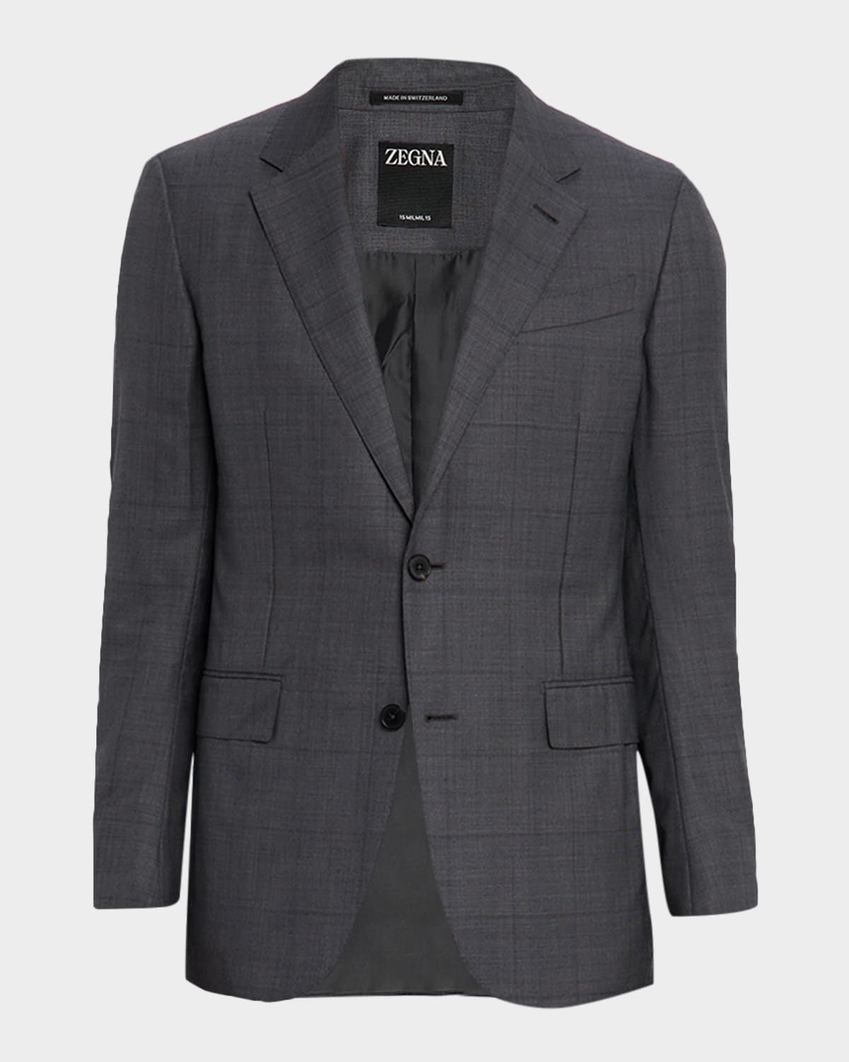 Men & apos;s Tonal Plaid 15milmil15 Wool Suit