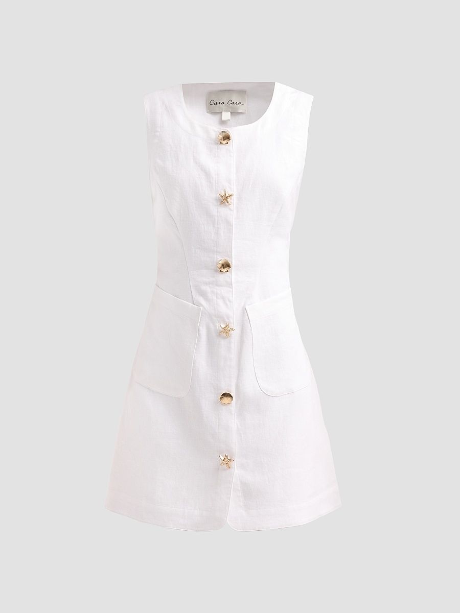 Women's Rhapsody Shell Button-Front Mini Dress - White - Size 14
