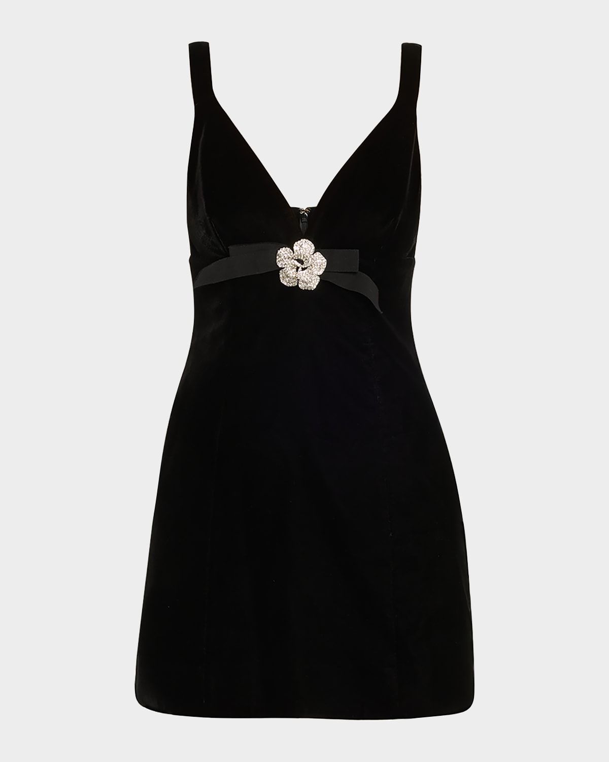 Gracie Velvet V-Neck Mini Dress