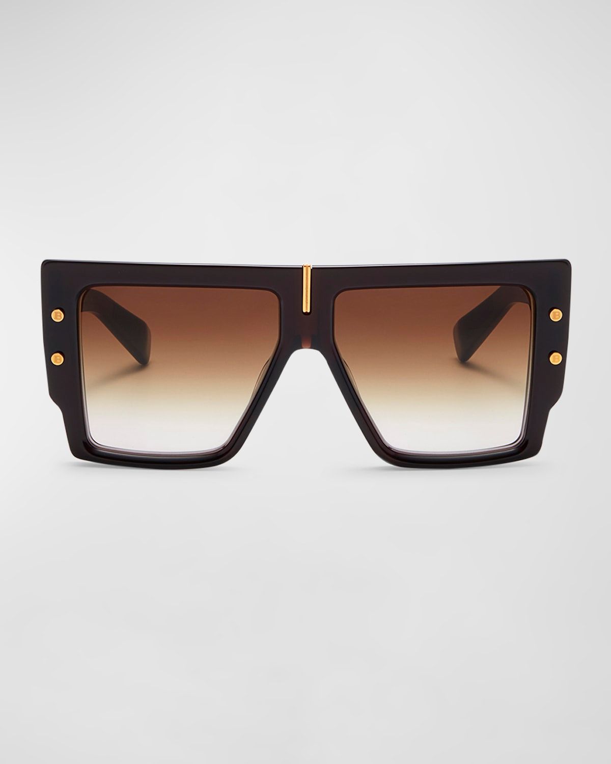 B-Grand Acetate & Titanium Square Sunglasses