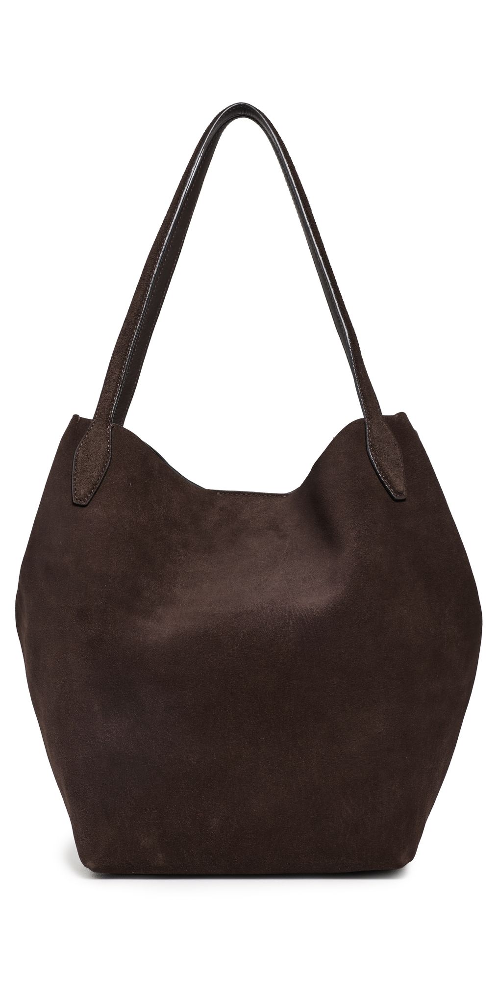 Madewell The Shopper Tote in Soft Grain Suede Dark Carob One Size