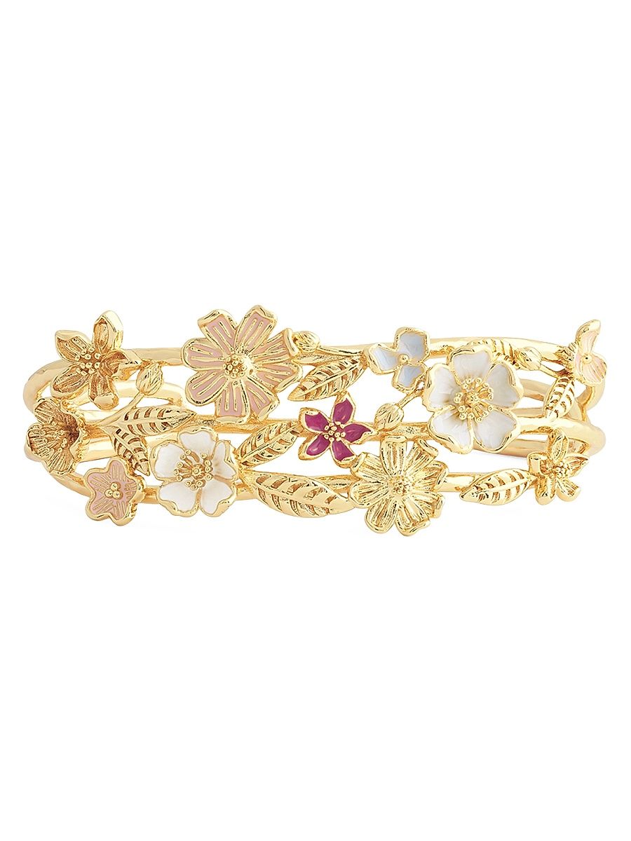 Women's Wildflowers 18K-Gold-Plated & Enamel Cuff - Gold