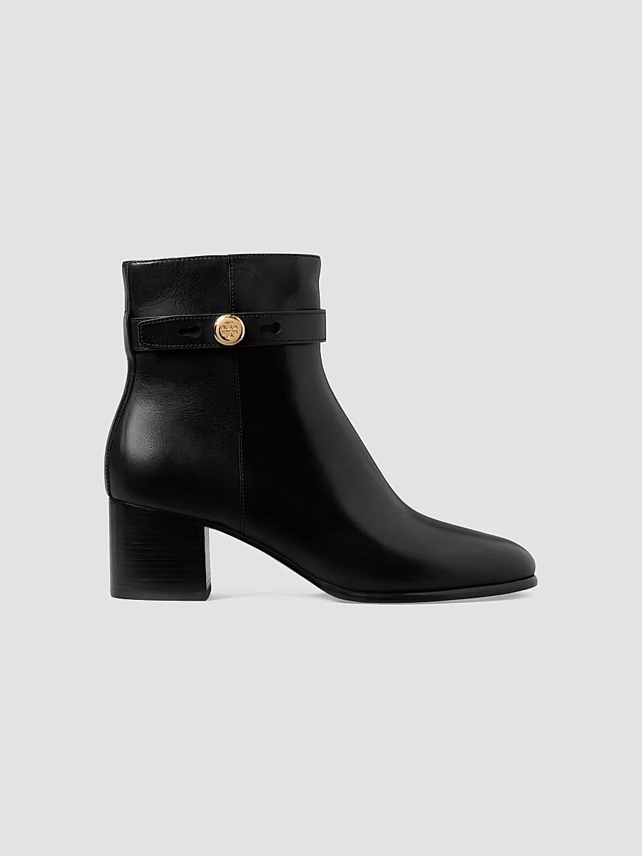 Women's Romy 50MM Leather Ankle Boot - Perfect Black - Size 10