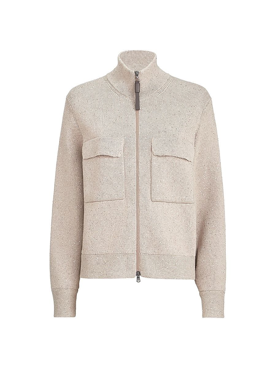 Women's Cotton Diamond Yarn Double Knit Outerwear Jacket - Desert - Size XXXL