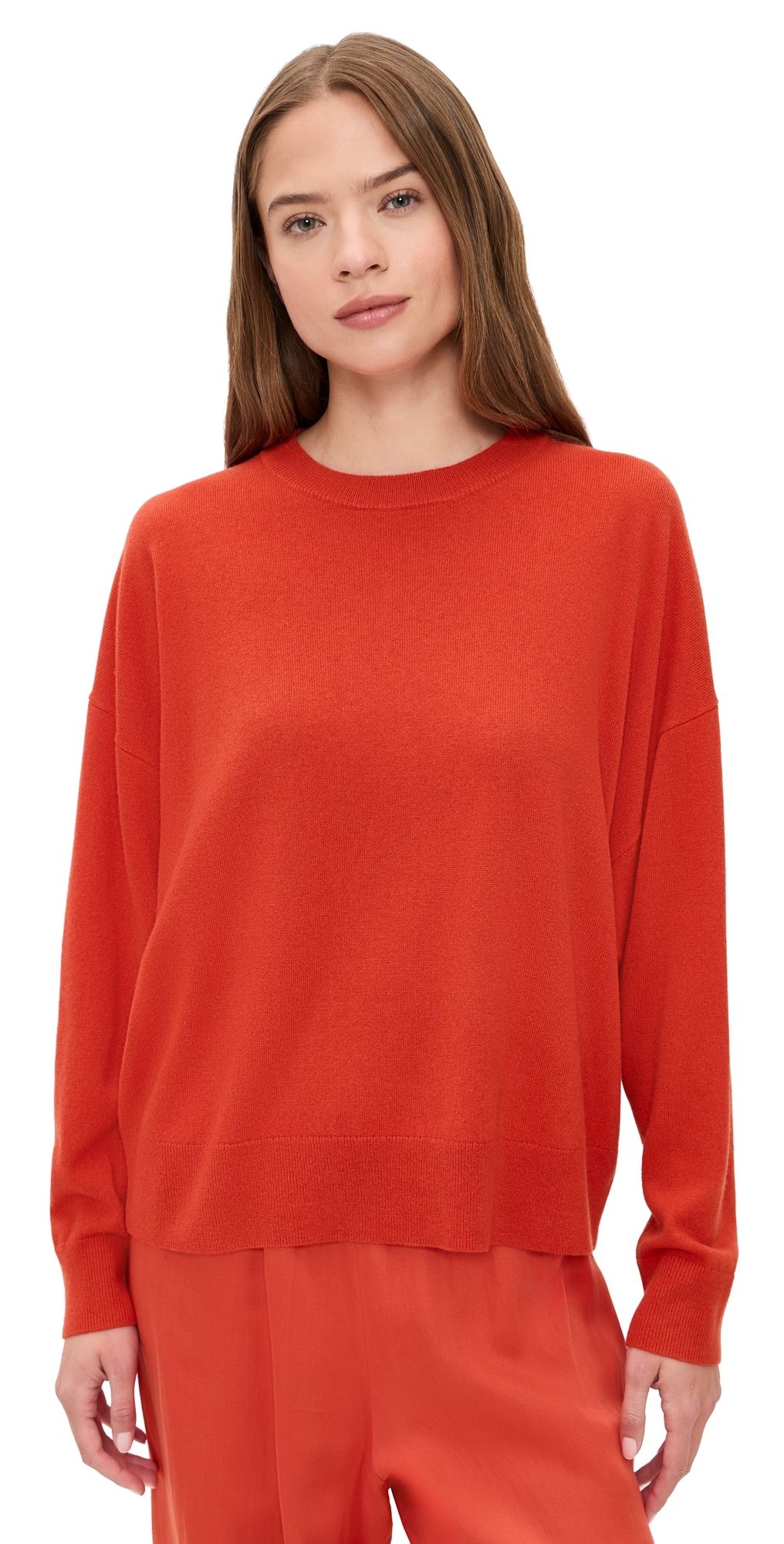 Jenni Kayne Cashmere Marina Crew Neck Pullover Tomato S