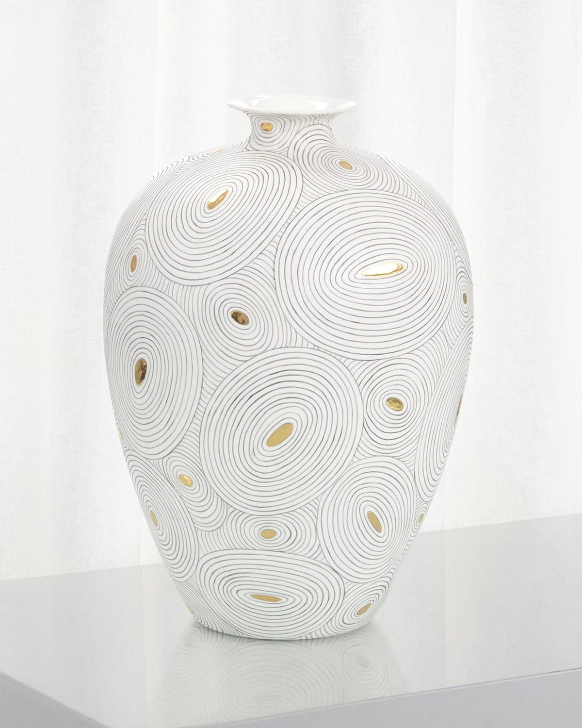 White Porcelain Vase with Gold