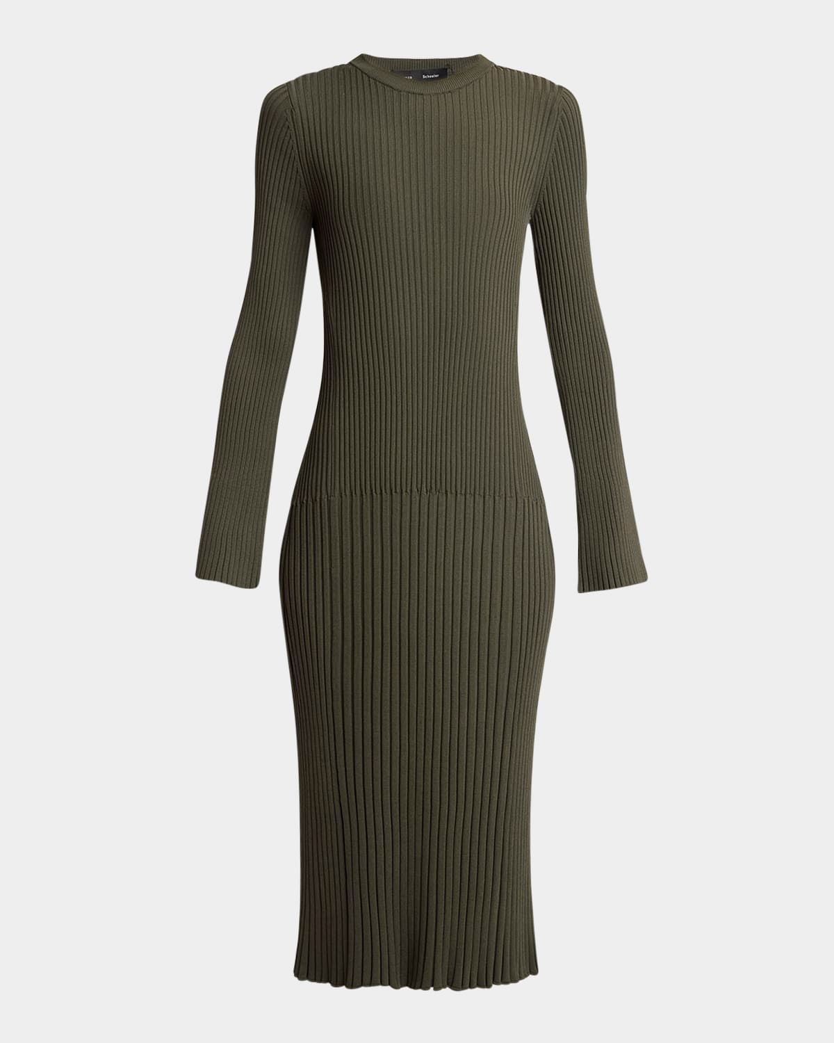 Kenna Midweight Viscose Rib Midi Dress