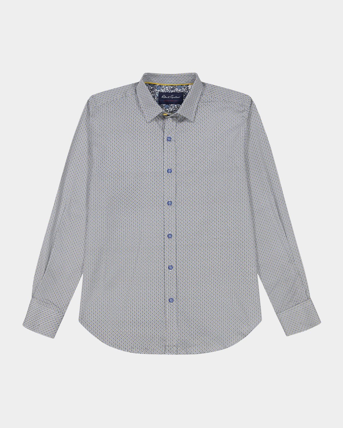 Men & apos;s Caveda Micro-Geometric Stretch Sport Shirt