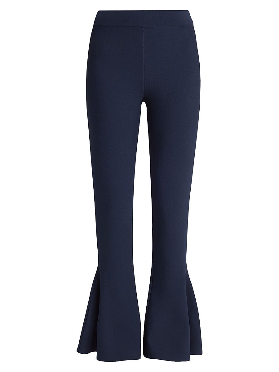 Stella McCartney Women's Compact Knit Peplum-Cuff Trousers - Navy - Size XXS