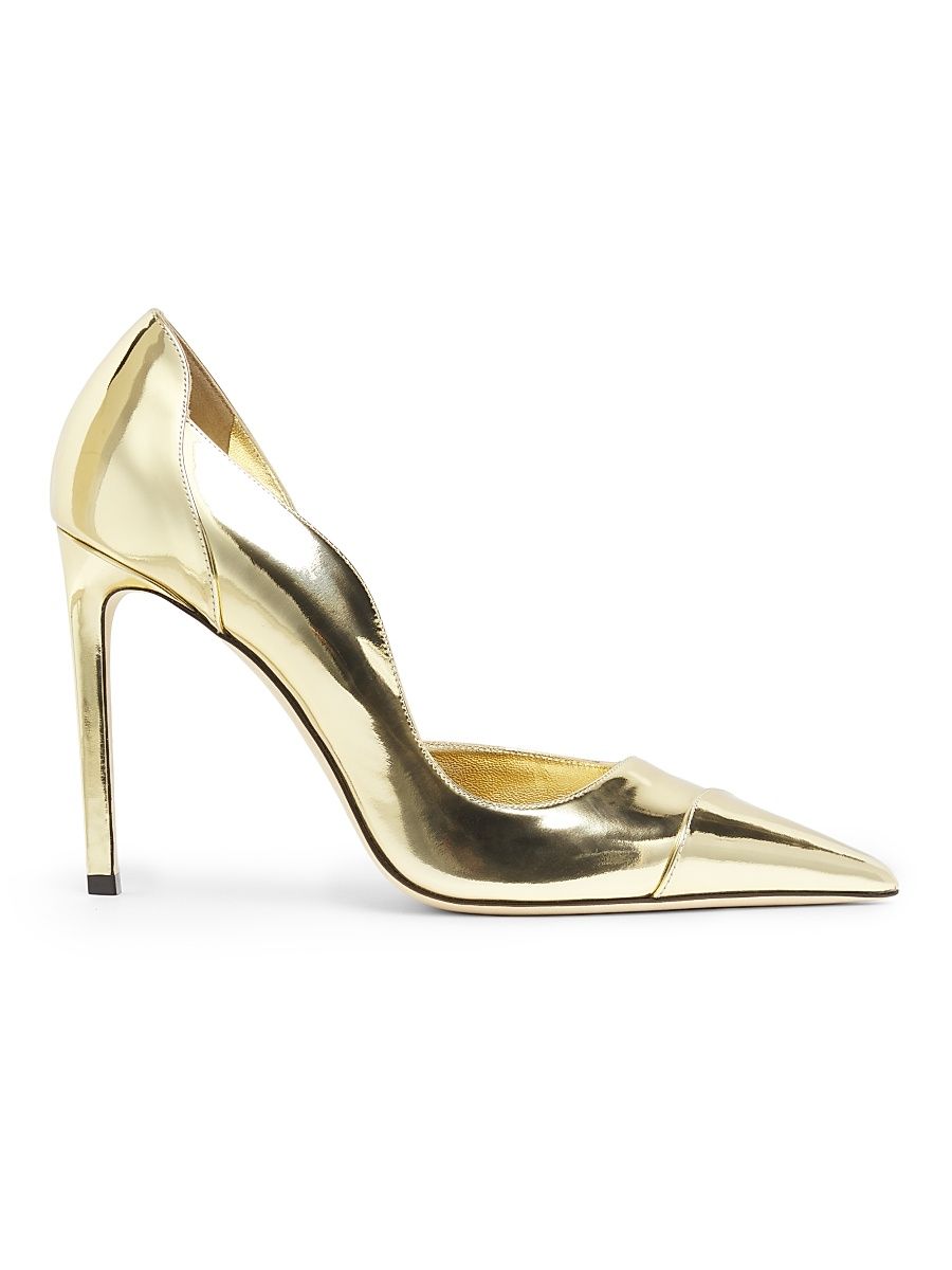 Women's Brigitte 100MM Metallic Leather Pumps - Gold - Size 12