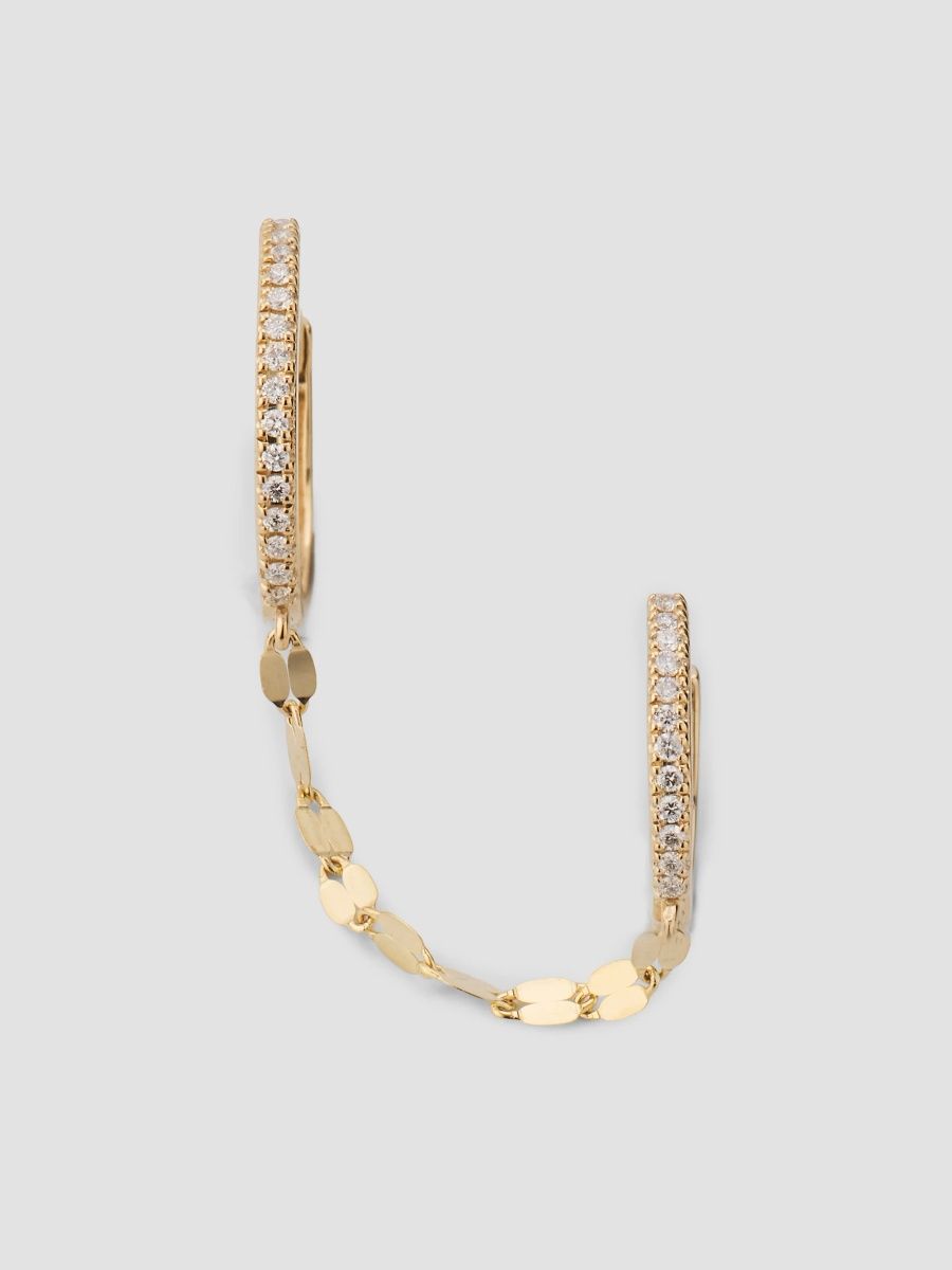 Lana Women's 14K Yellow Gold & 0.07 TCW Diamond Half Pair Double-Piercing Huggie Earring - Yellow Gold