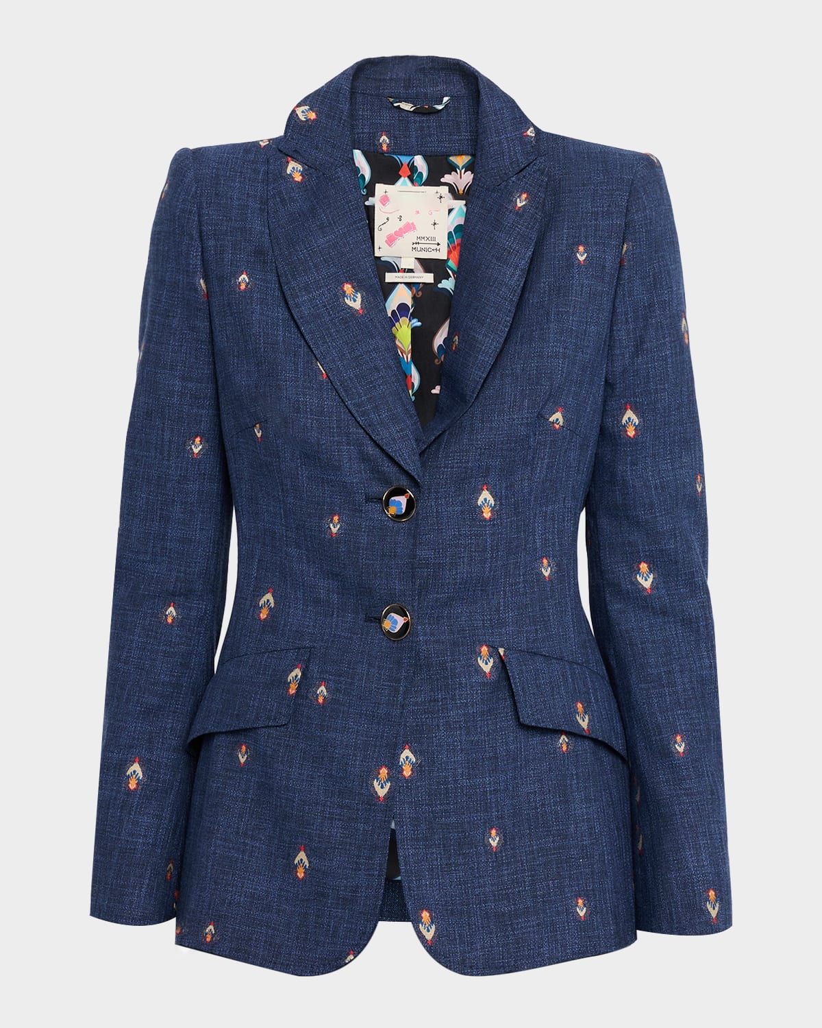 Abstract Jacquard Single-Breasted Jacket