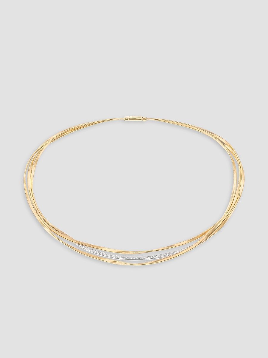 Women's Marrakech Two-Tone 18K Gold & 0.28 TCW Diamond Triple-Strand Necklace - Yellow Gold