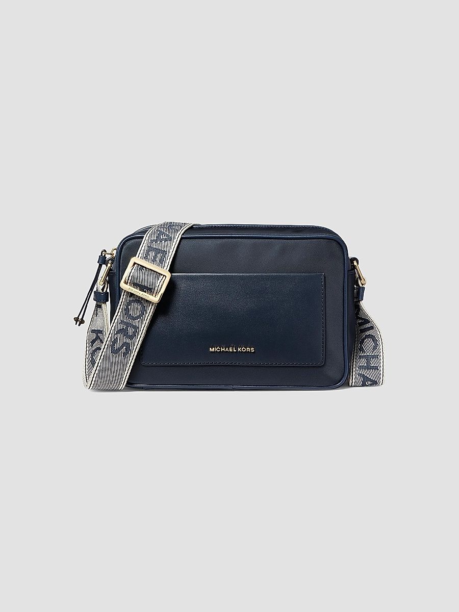 MICHAEL Michael Kors Women's Large Jet Set Logo Crossbody Bag - Navy