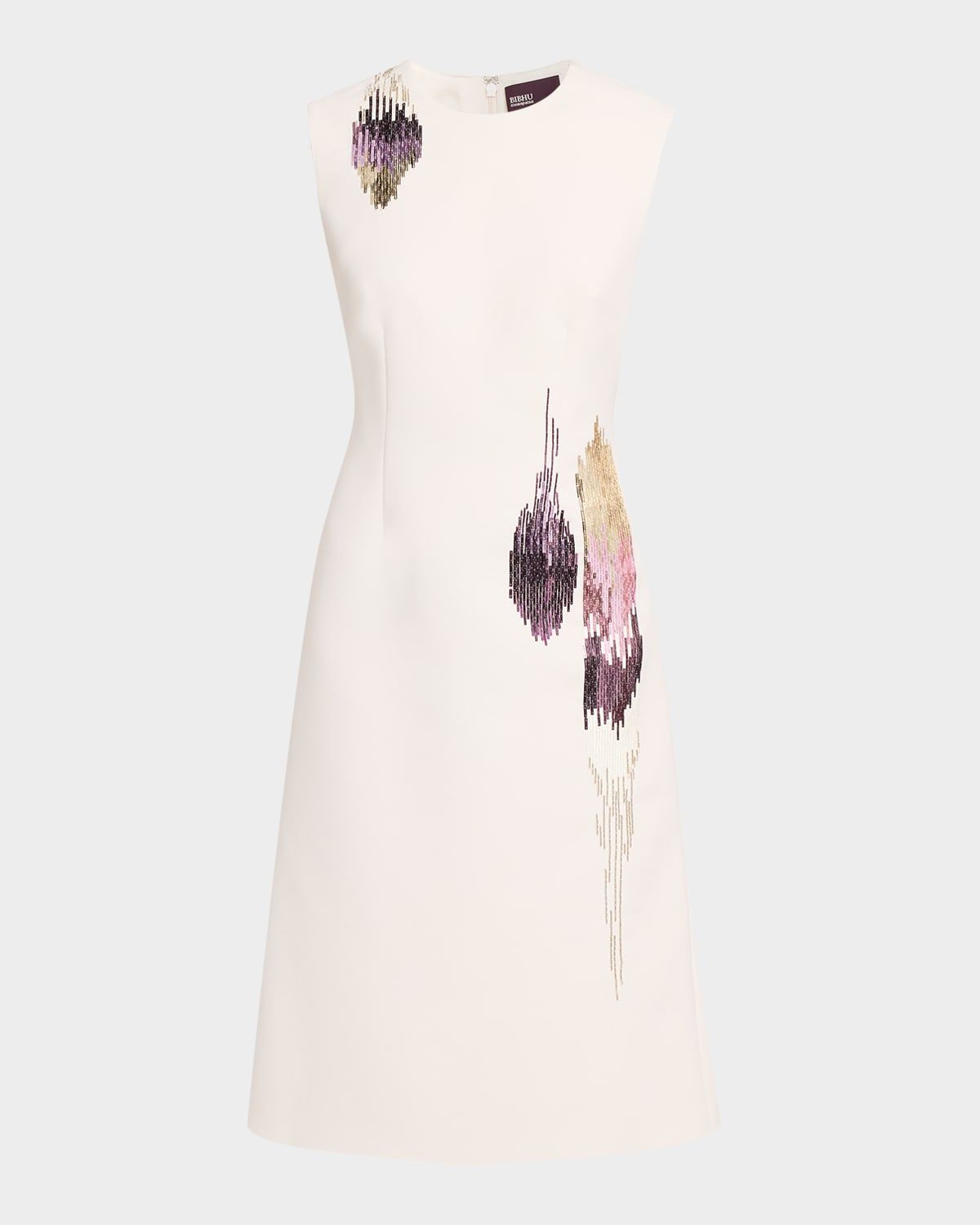 Embellished Cady Sleeveless Sheath Dress