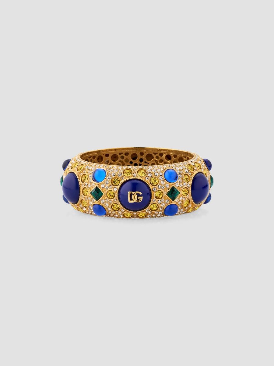 Dolce & Gabbana Women's Carretto Goldtone & Glass Crystal Bangle - Blue