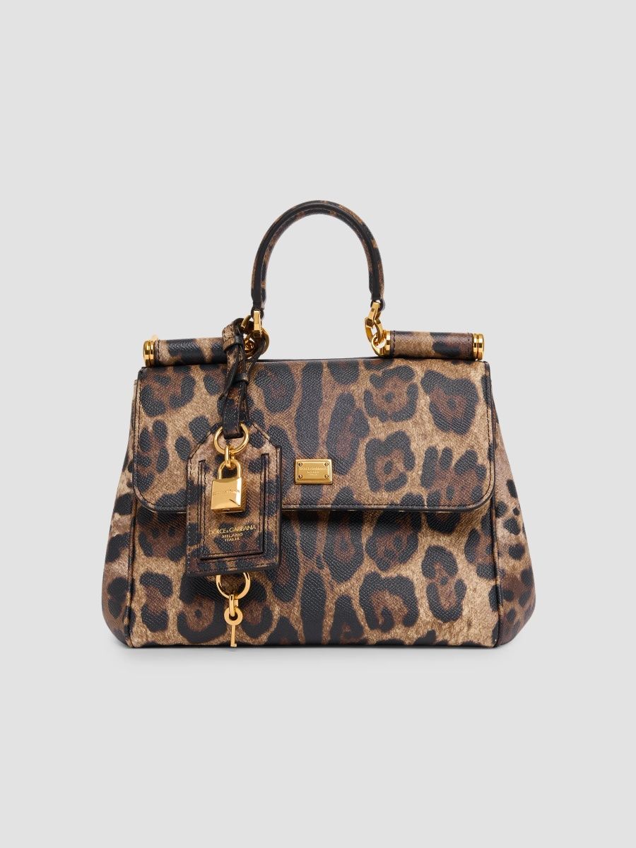 Dolce & Gabbana Women's Sicily Leopard-Print Leather Top Handle Bag - Leo